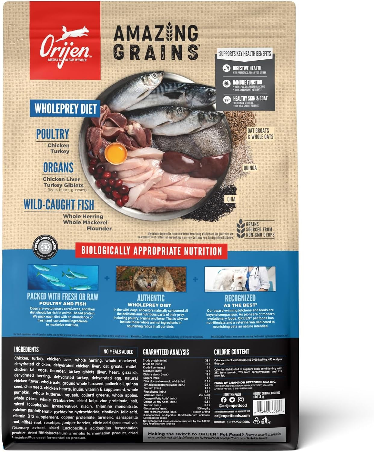 Orijen Amazing Grains Original Dry Dog Food Dry Dog Food - detail view