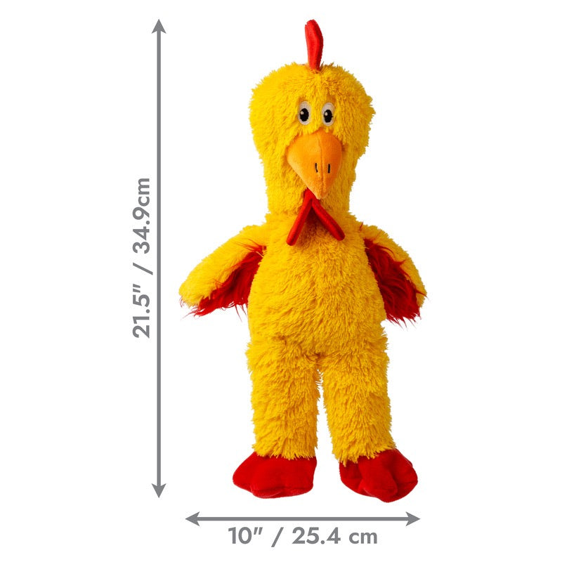 KONG Knots Chicken Plush Dog Toy Durable Play - close up view