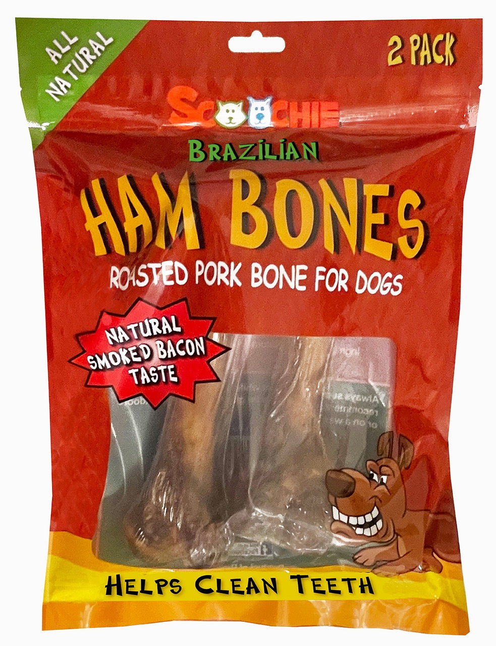 Scoochie Ham Bone Pork Femur 2 Pack Dog Treats Premium - main product image