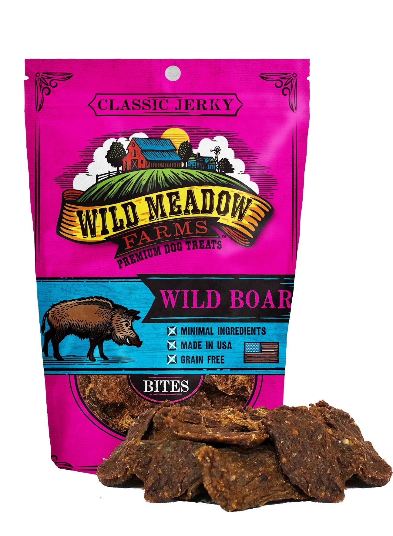 Wild Meadow Farms Classic Bites Wild Boar Bites 3 5Oz Dog - main product image