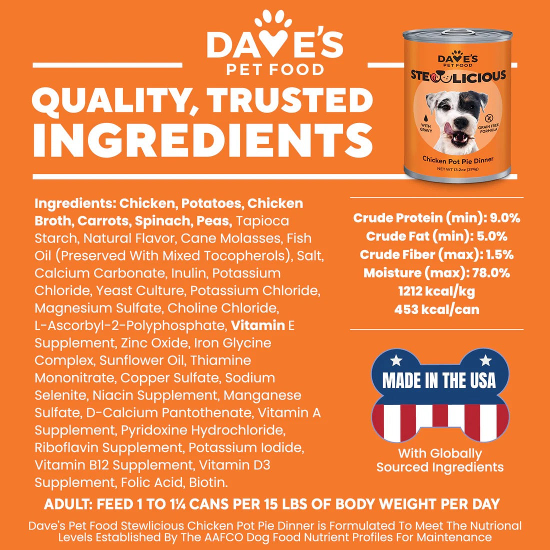 Dave's Stewlicious Chicken Pot Pie Wet Dog Food (13.2oz) - lifestyle view