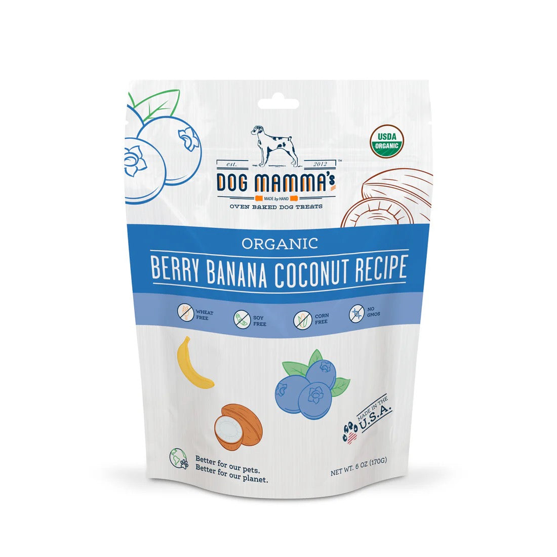 Dog Mammas Organic Berry Banana Coconut Oven Baked Dog 6Oz - main product image