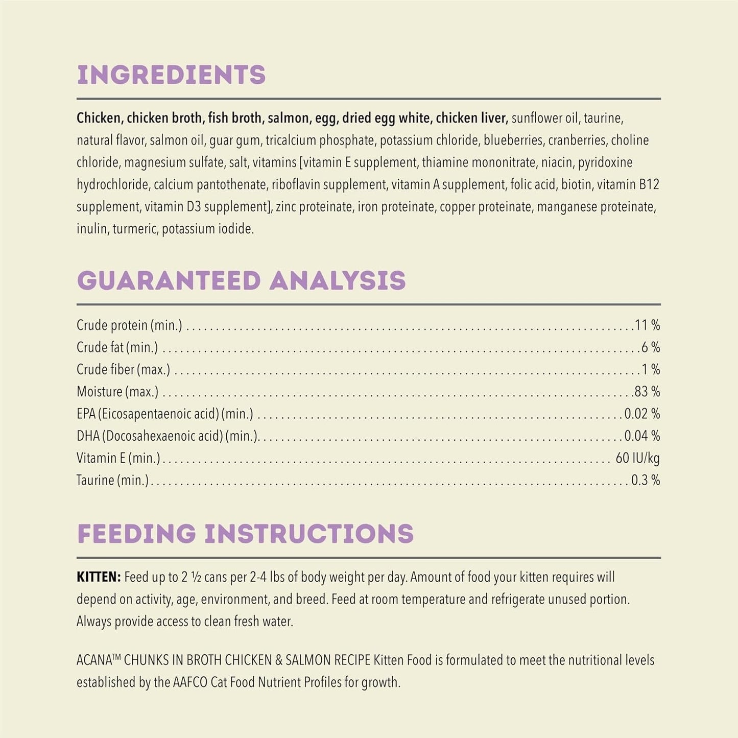 Cat Food Acana Grain Free Chunks in Broth Kitten Chicken - gallery image 5