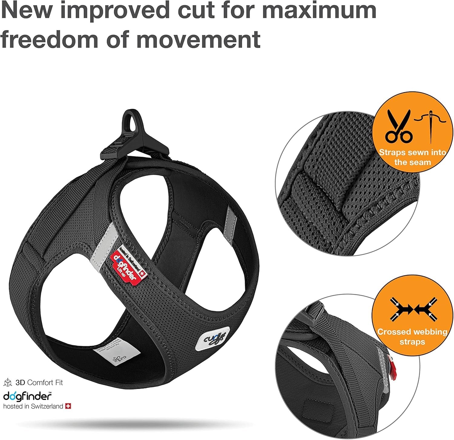 Curli Air Mesh Clasp Black Vest Harness Adjustable Dog Gear - lifestyle view