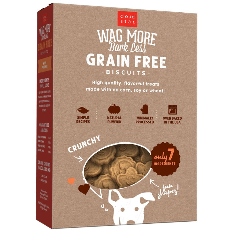 Wagmore Grain Free Pumpkin Oven Baked Biscuits Dog Treats - detail view