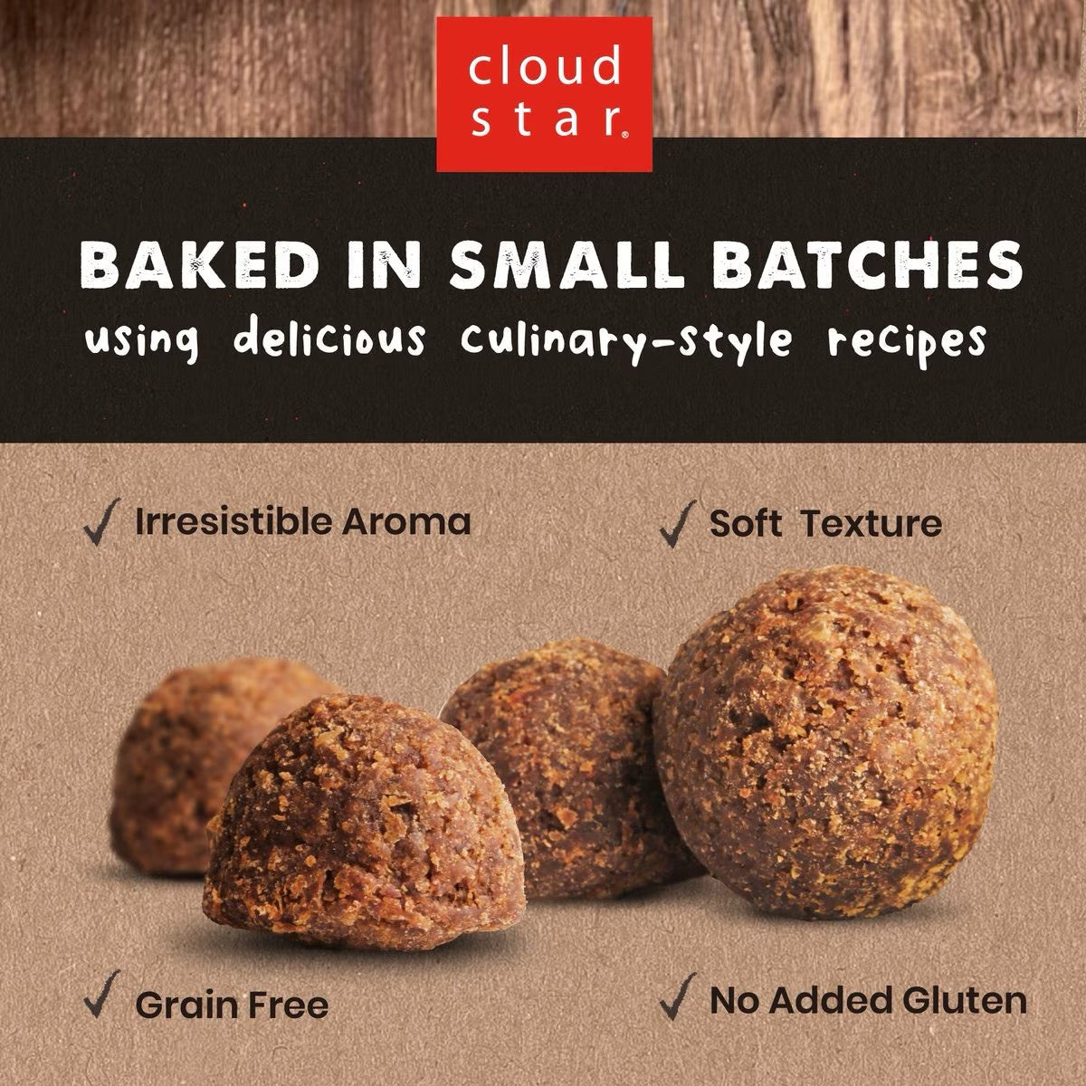 Wagmore Grain Free Chicken Meatball Bites Dog Treats (14oz) - close up view