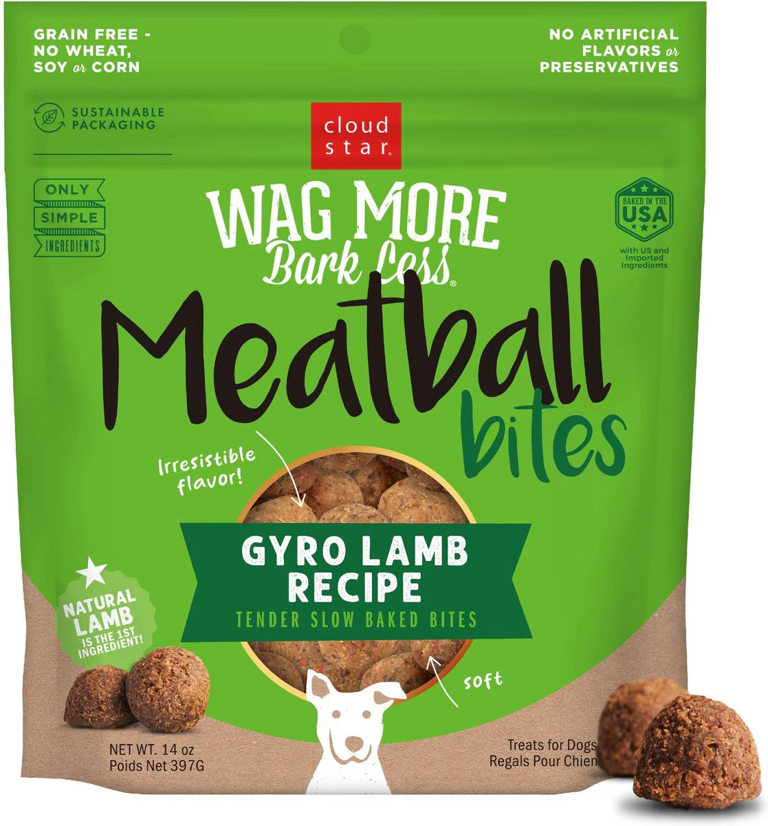 Wagmore Grain Free Lamb Meatball Bites Dog Treats (14oz) - main product image