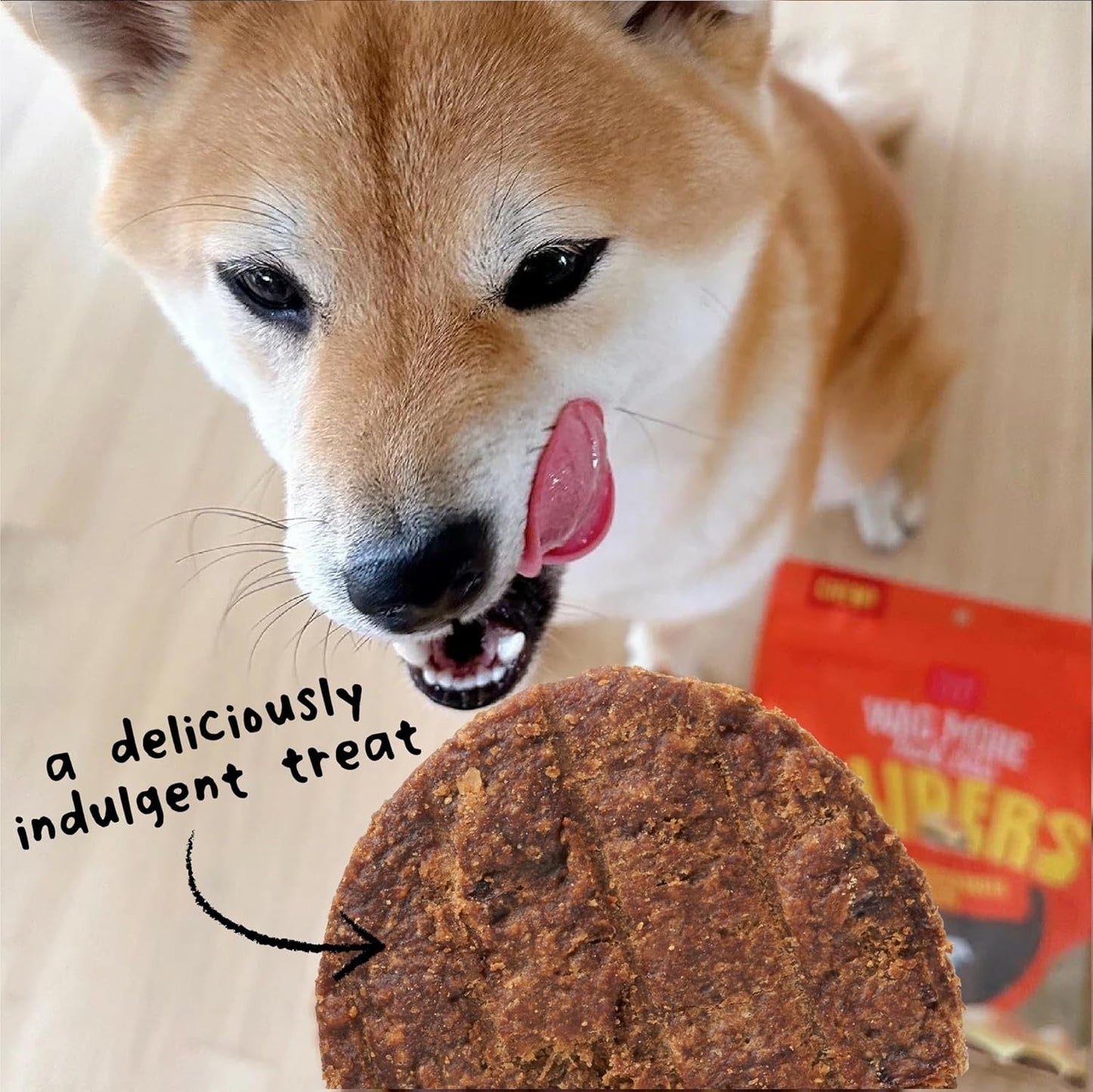 Wagmore Grain Free Beef Cheeseburgers Sliders Dog Treats 8Oz - close up view