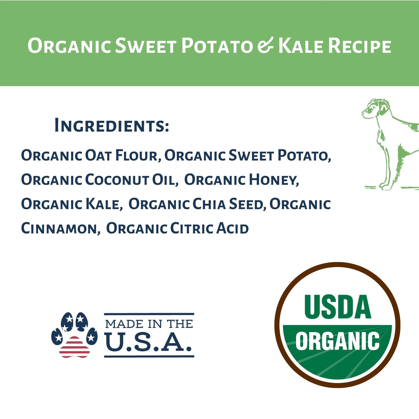Dog Mammas Organic Sweet Potato Kale Oven Baked Dog Treats - lifestyle view