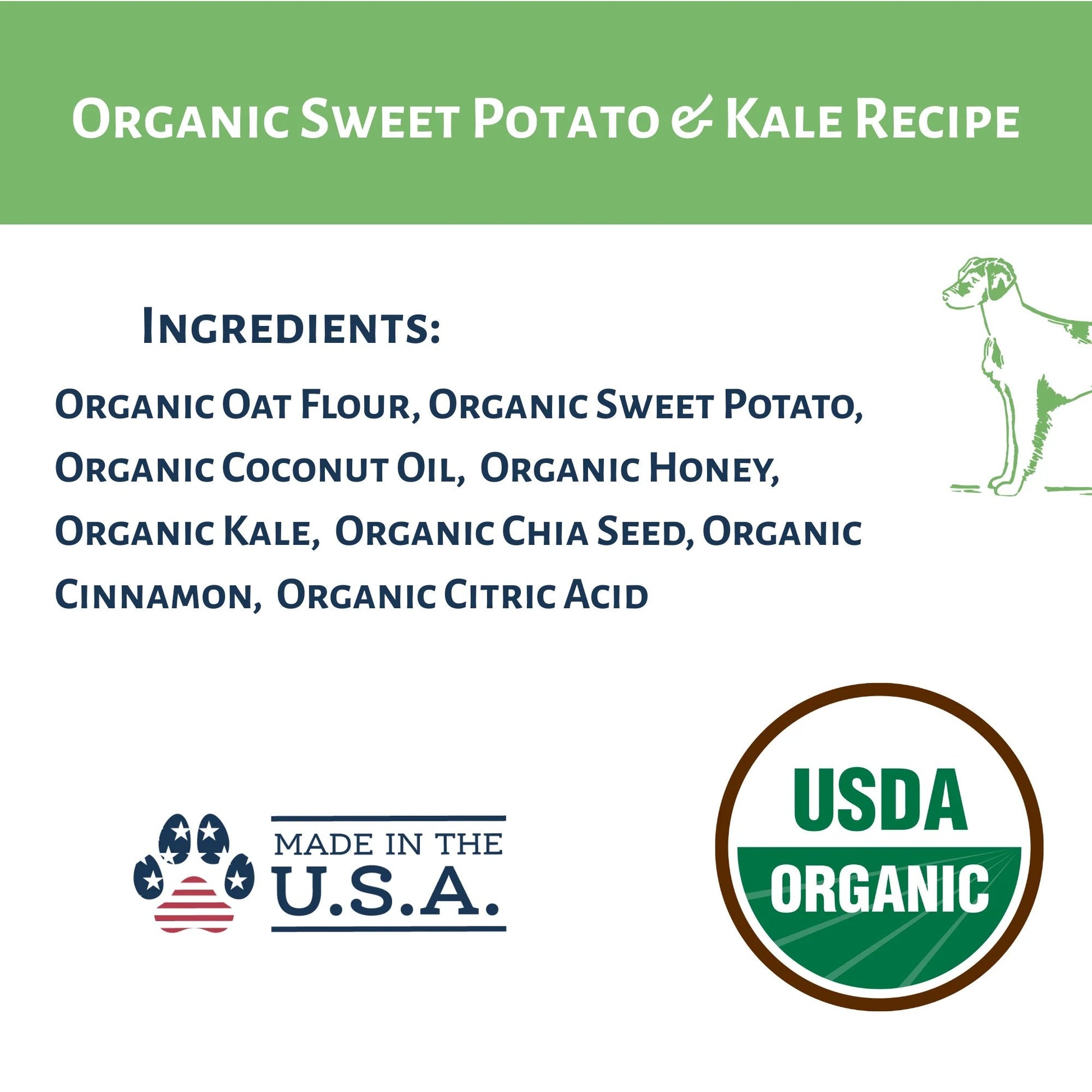 Dog Mammas Organic Sweet Potato Kale Oven Baked Dog Treats - lifestyle view