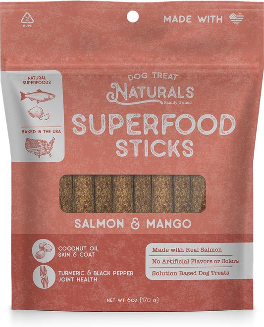 Dog Treat Superfood Sticks, Salmon & Mango Dog Treats (10oz) - main product image