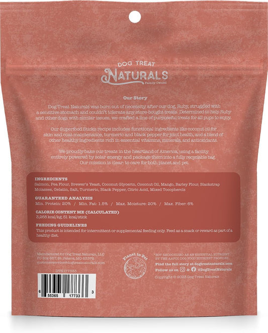 Dog Treat Superfood Sticks, Salmon & Mango Dog Treats (10oz) - detail view