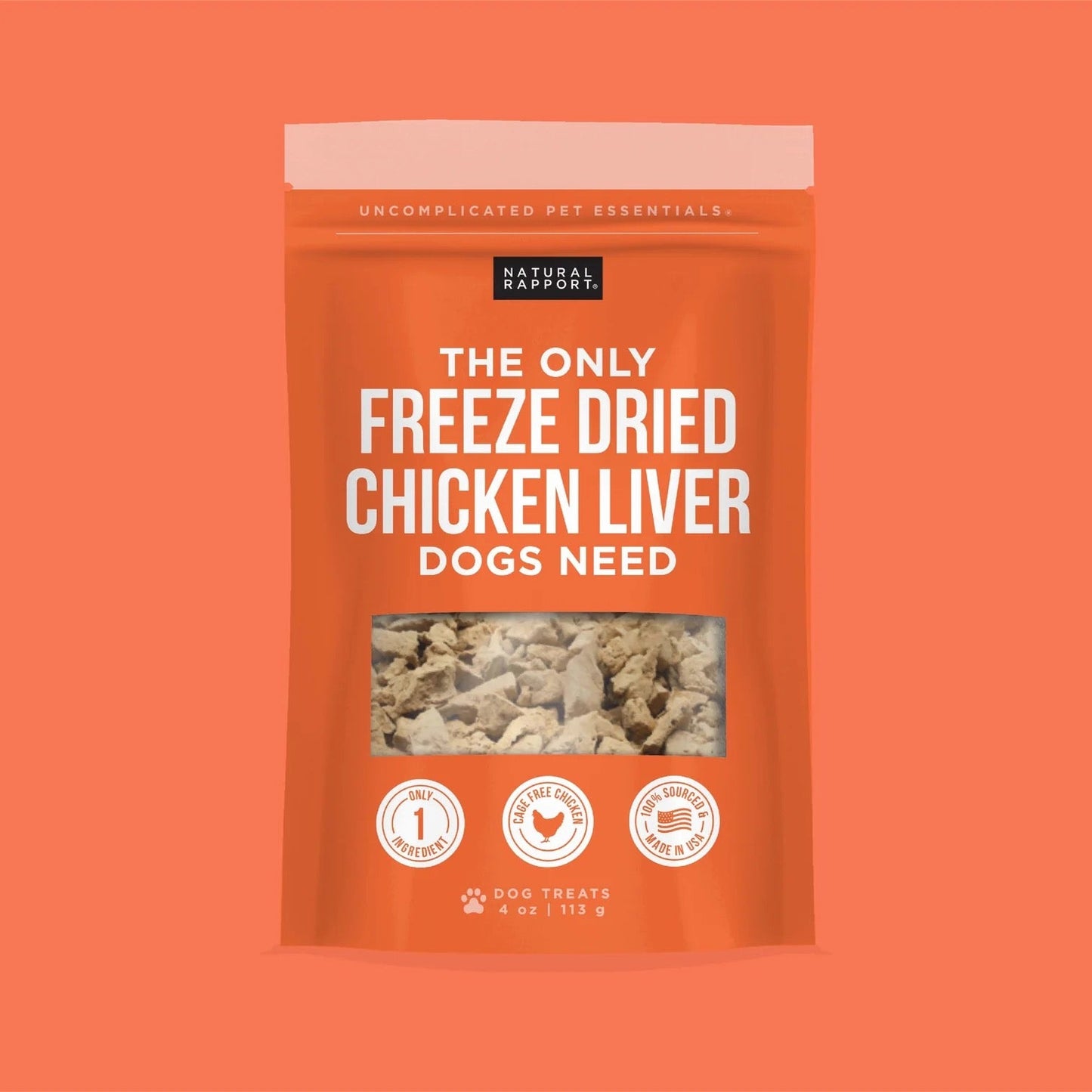 Natural Rapport The Only Freeze Dried Chicken Liver Dogs 4Oz - main product image
