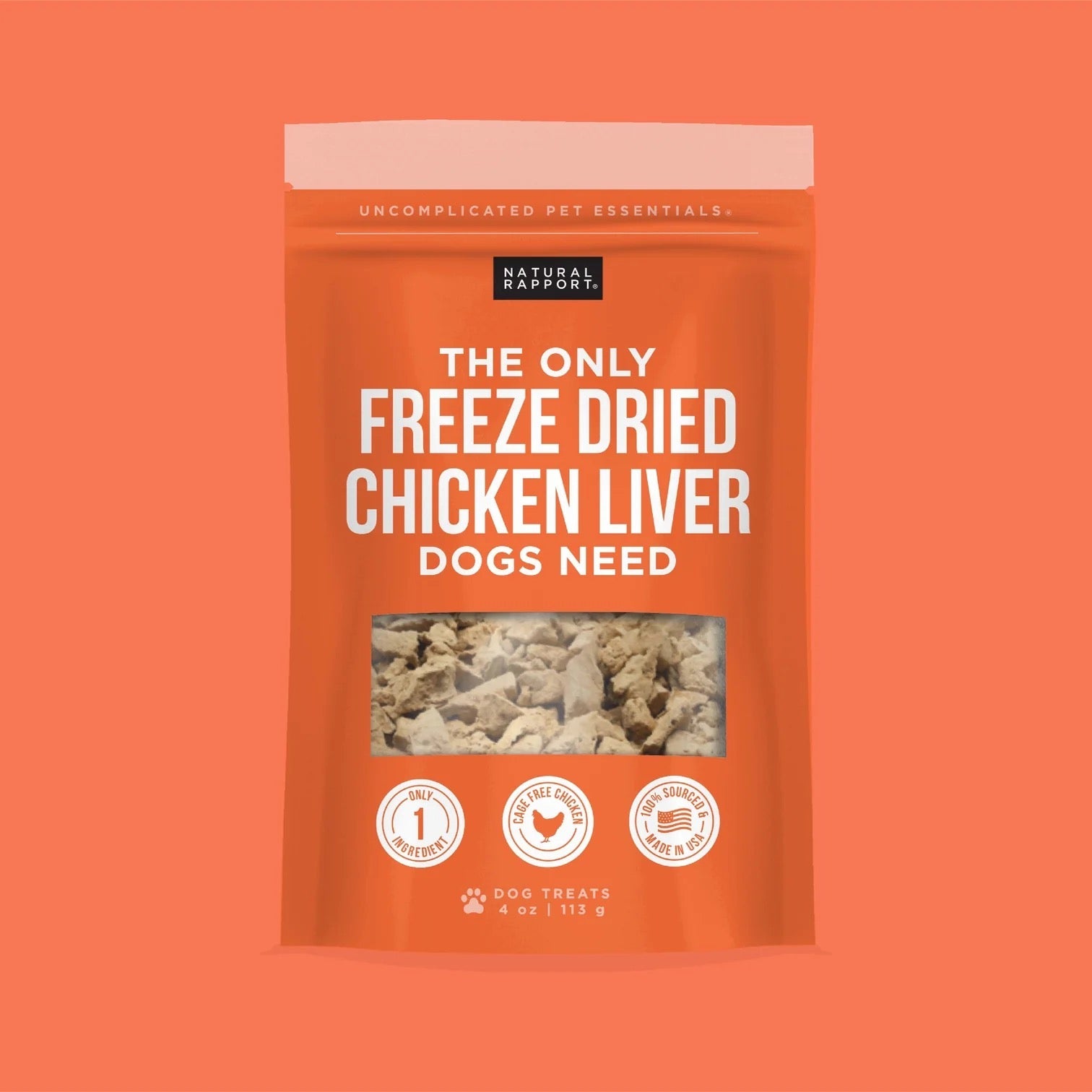 Natural Rapport The Only Freeze Dried Chicken Liver Dogs 4Oz - main product image