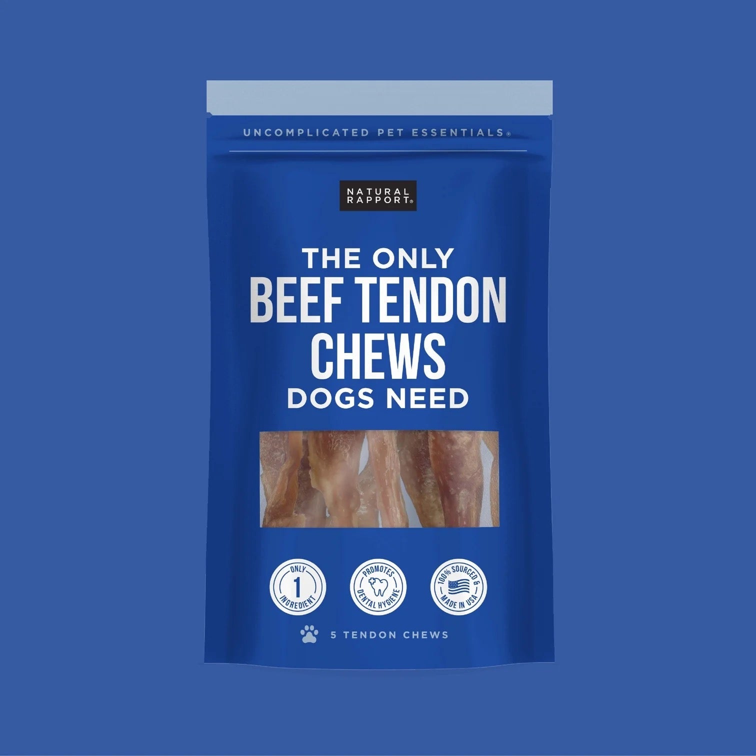 Dog Treats Premium Beef Chews 5ct Training Rewards Premium - main product image