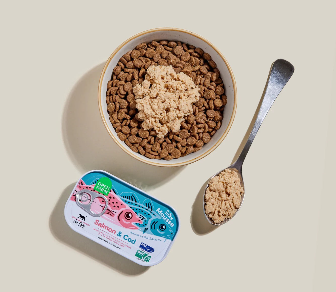 Open Farm Grain Free Salmon & Cod Topper for Cats (3.17oz) - close up view