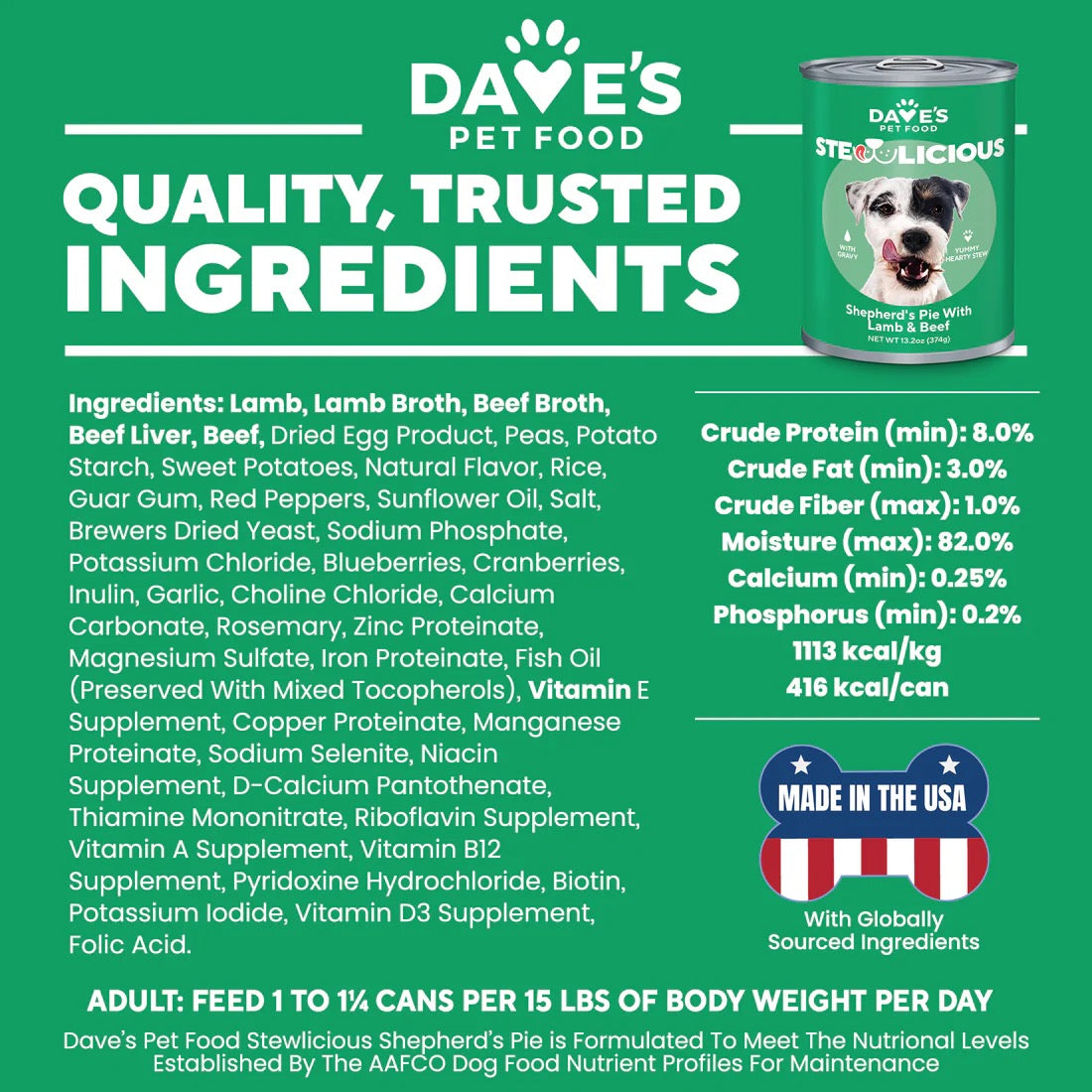 Daves Stewlicious Shepards Pie W Lamb Beef Wet Dog Food 13 - lifestyle view