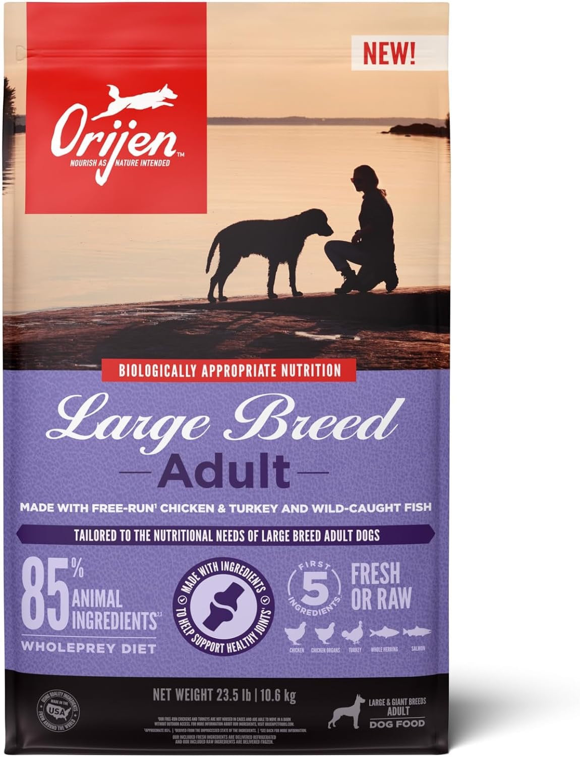 Orijen Large Breed Adult Dry Dog Food 23 5Lb Dry Dog Food - main product image
