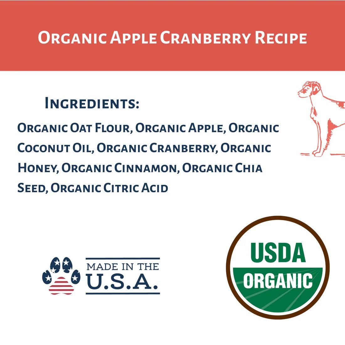 Dog Mammas Organic Apple Cranberry Oven Baked Dog Treats 6Oz - gallery image 5