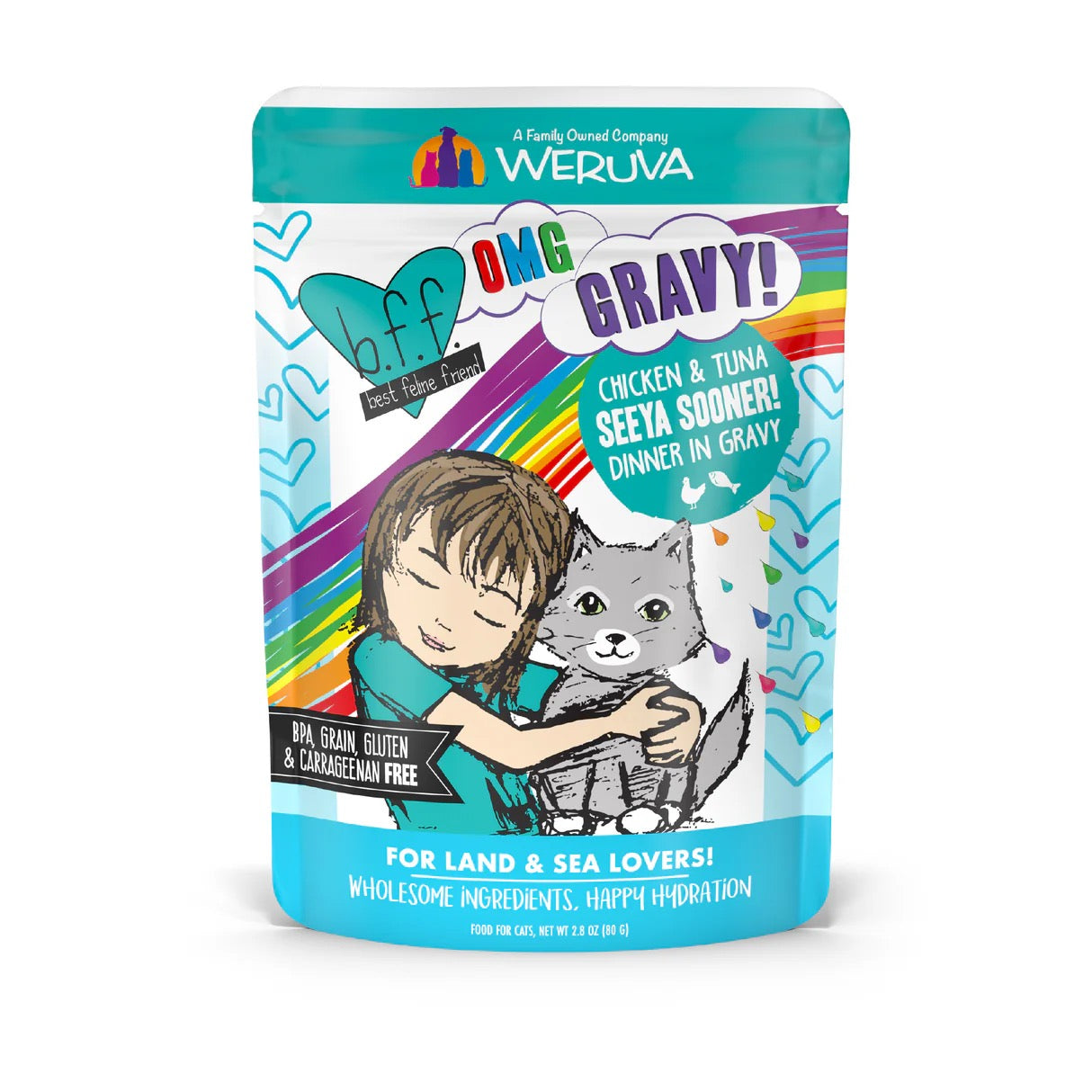BFF OMG See Ya Sooner Chicken & Tuna Wet Cat Pouch (3oz) - main product image
