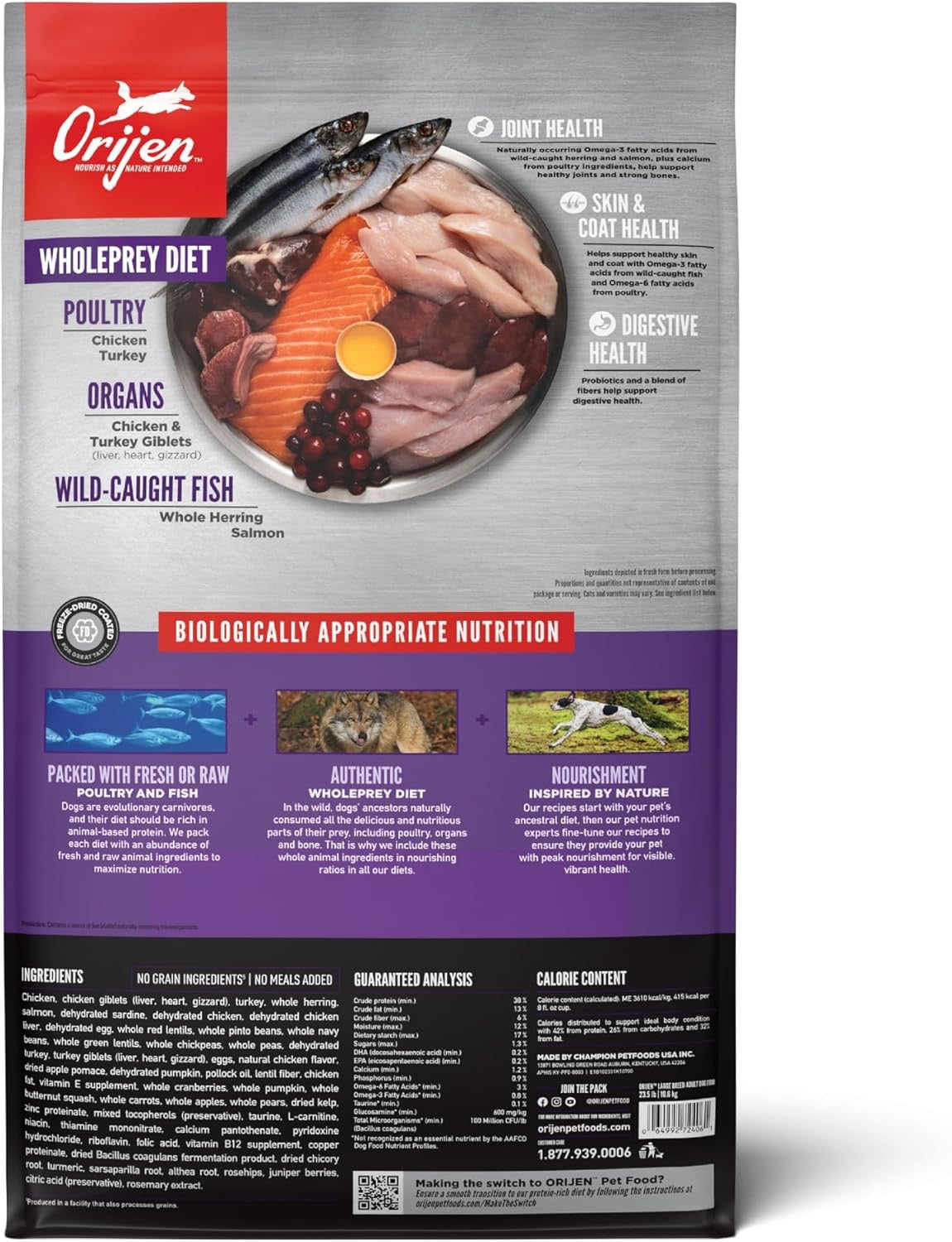 Orijen Large Breed Adult Dry Dog Food 23 5Lb Dry Dog Food - detail view