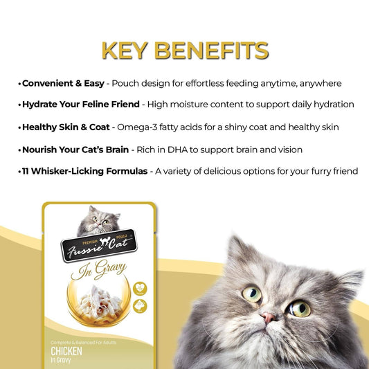 Fussie Cat Pouch Chicken In Gravy 2 47Oz Wet Cat Food - detail view