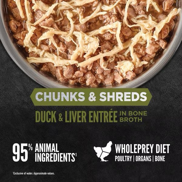 Orijen Grain Free Chunks Shreds Duck Liver Wet Cat Food 3Oz - detail view