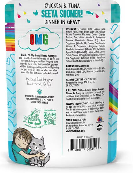 BFF OMG See Ya Sooner Chicken & Tuna Wet Cat Pouch (3oz) - detail view