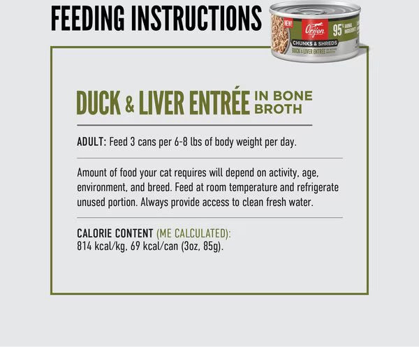 Orijen Grain Free Chunks Shreds Duck Liver Wet Cat Food 3Oz - gallery image 5