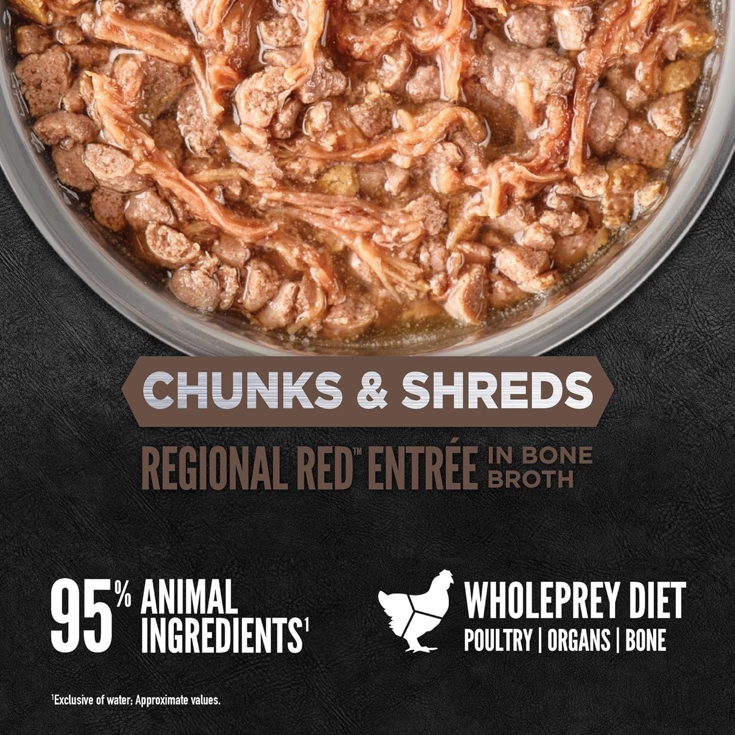 Orijen Grain Free Chunks Shreds Regional Red Wet Cat Food - detail view