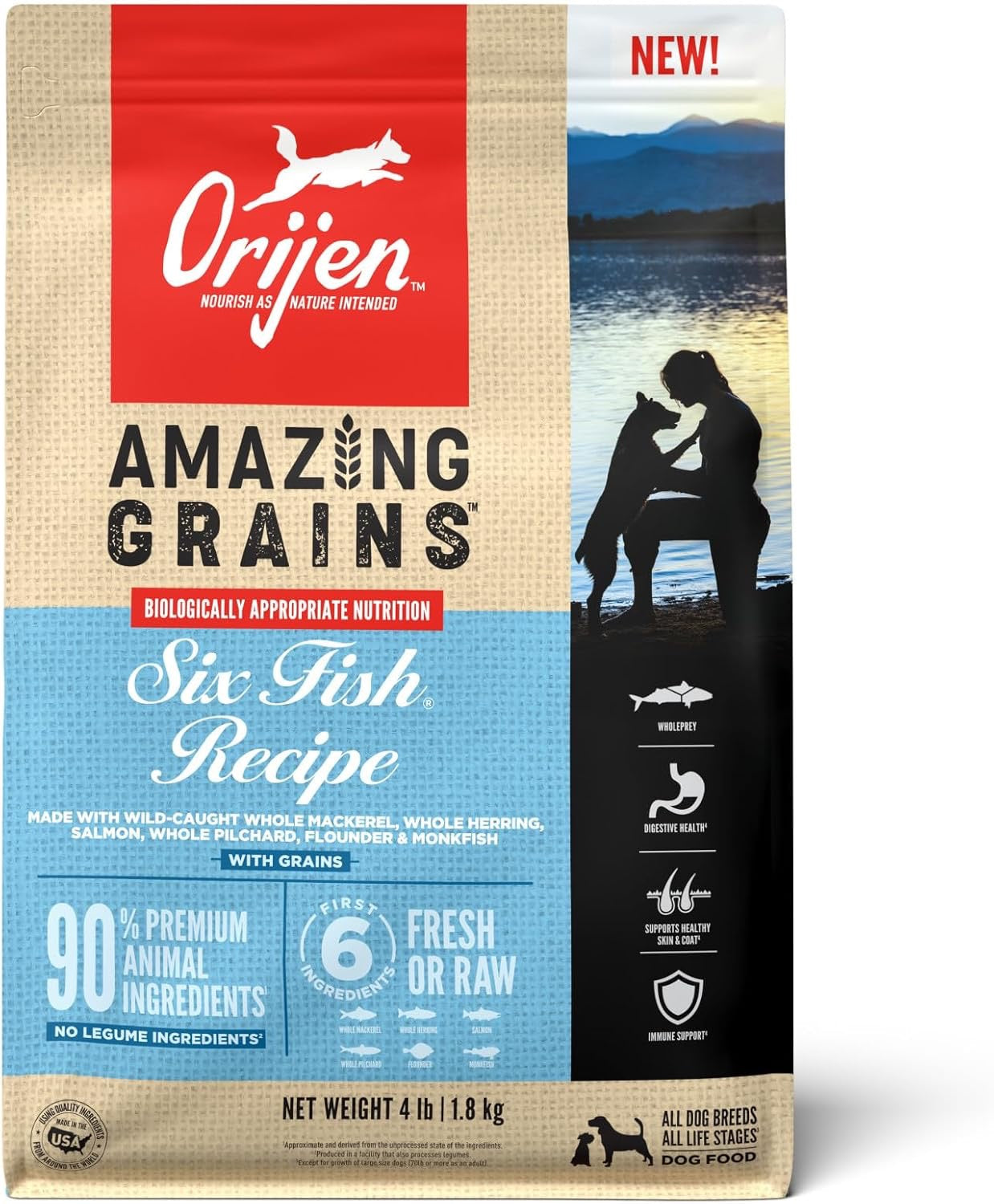 Orijen Amazing Grains Six Fish Dry Dog Food Dry Dog Food - main product image