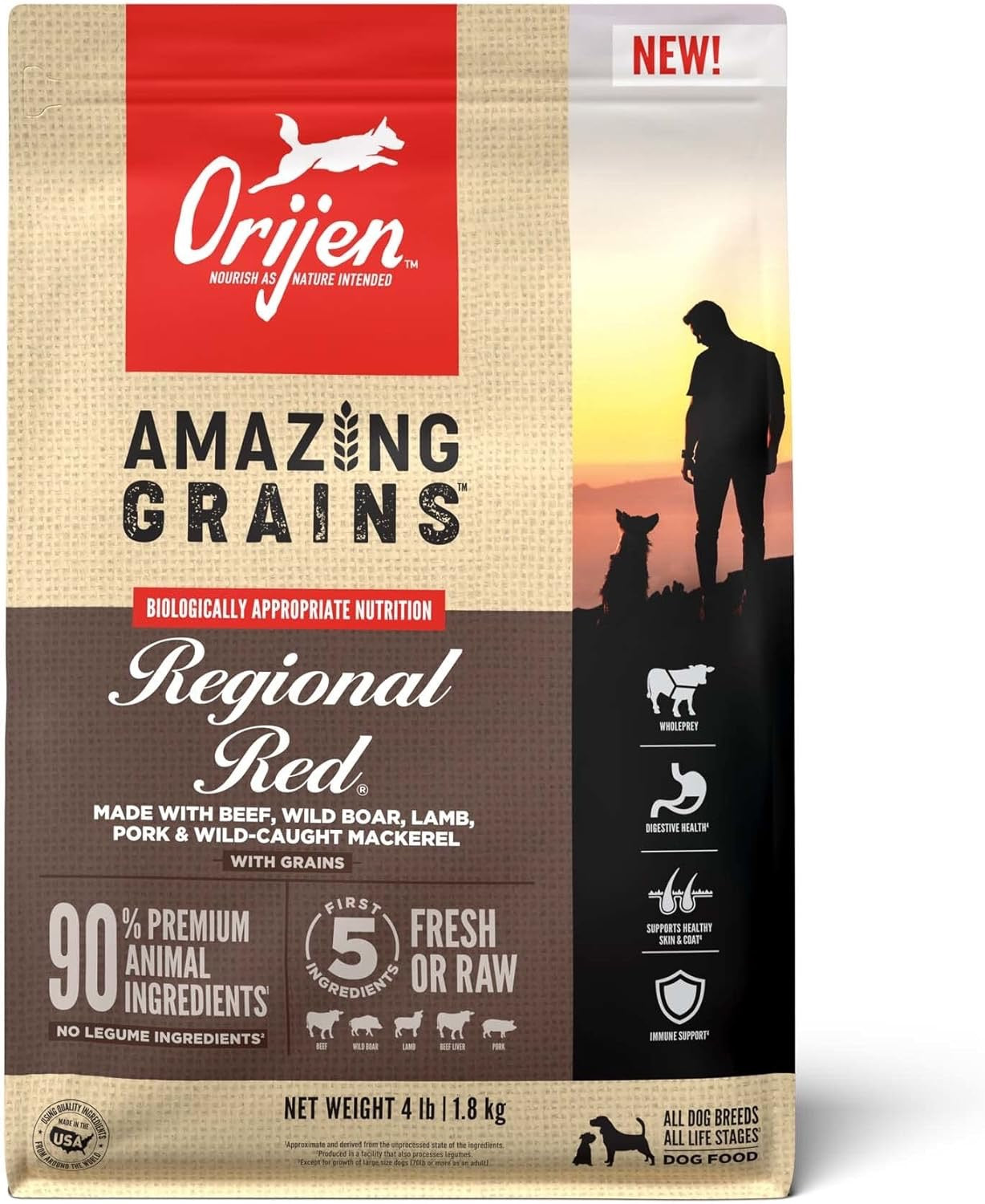 Orijen Amazing Grains Regional Red Dry Dog Food Dry Dog Food - main product image