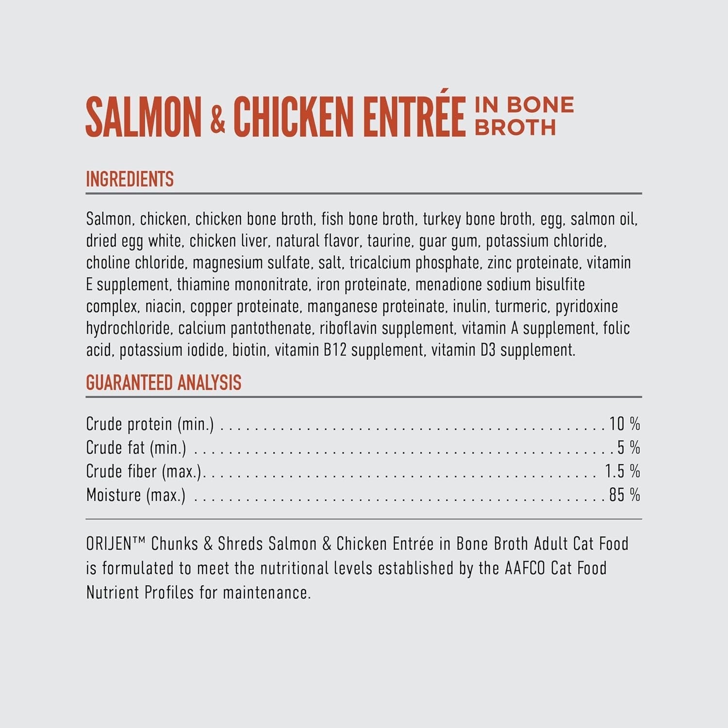 Wet Cat Food Orijen Salmon Recipe 3oz Daily Meals Premium - close up view
