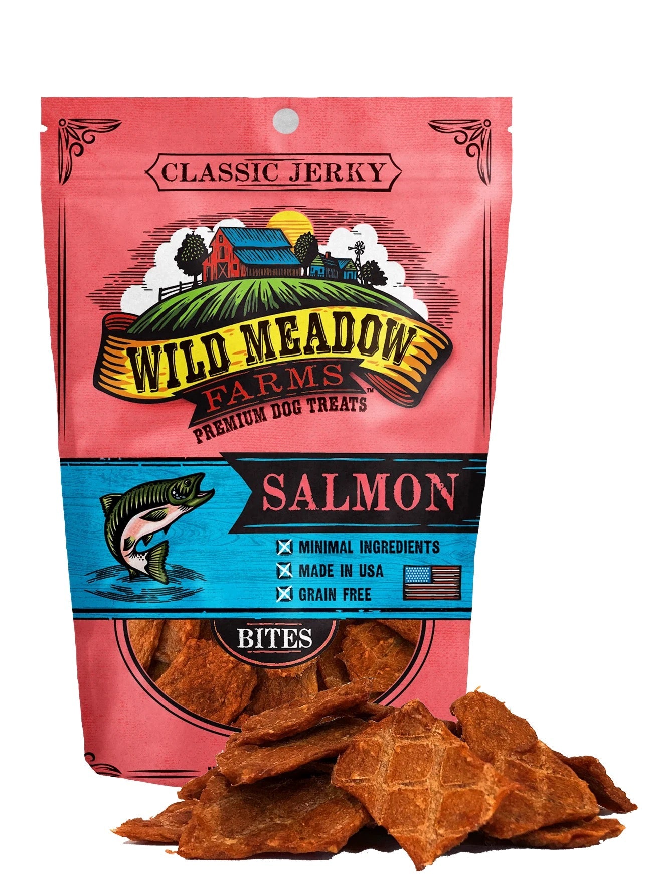Dog Treats Premium Salmon Chews 3.5oz Training Rewards Premi - main product image