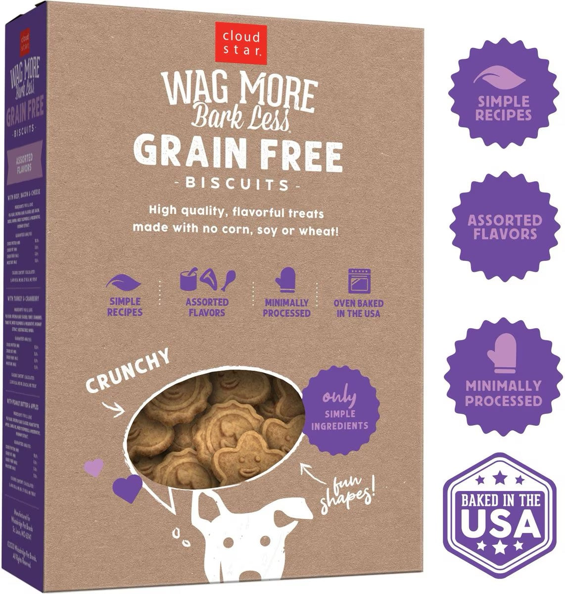Wagmore Grain Free Assorted Oven Baked Biscuits Dog Treats - detail view