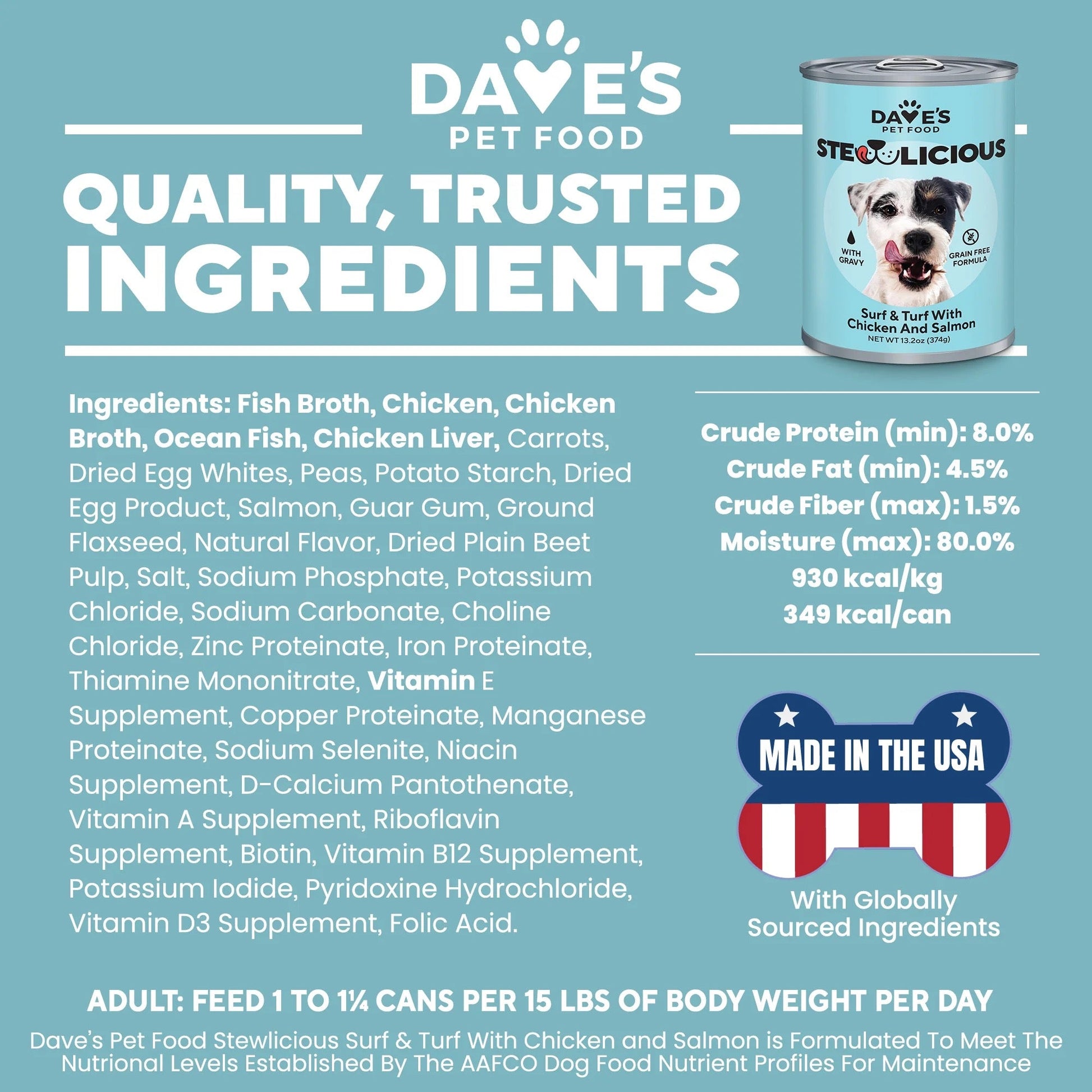Daves Stewlicious Surf Turf W Chicken Salmon Wet Dog Food 13 - lifestyle view