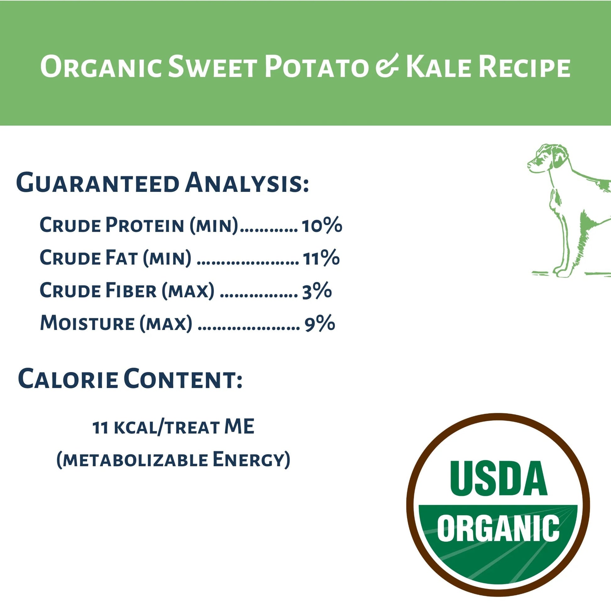 Dog Mammas Organic Sweet Potato Kale Oven Baked Dog Treats - close up view
