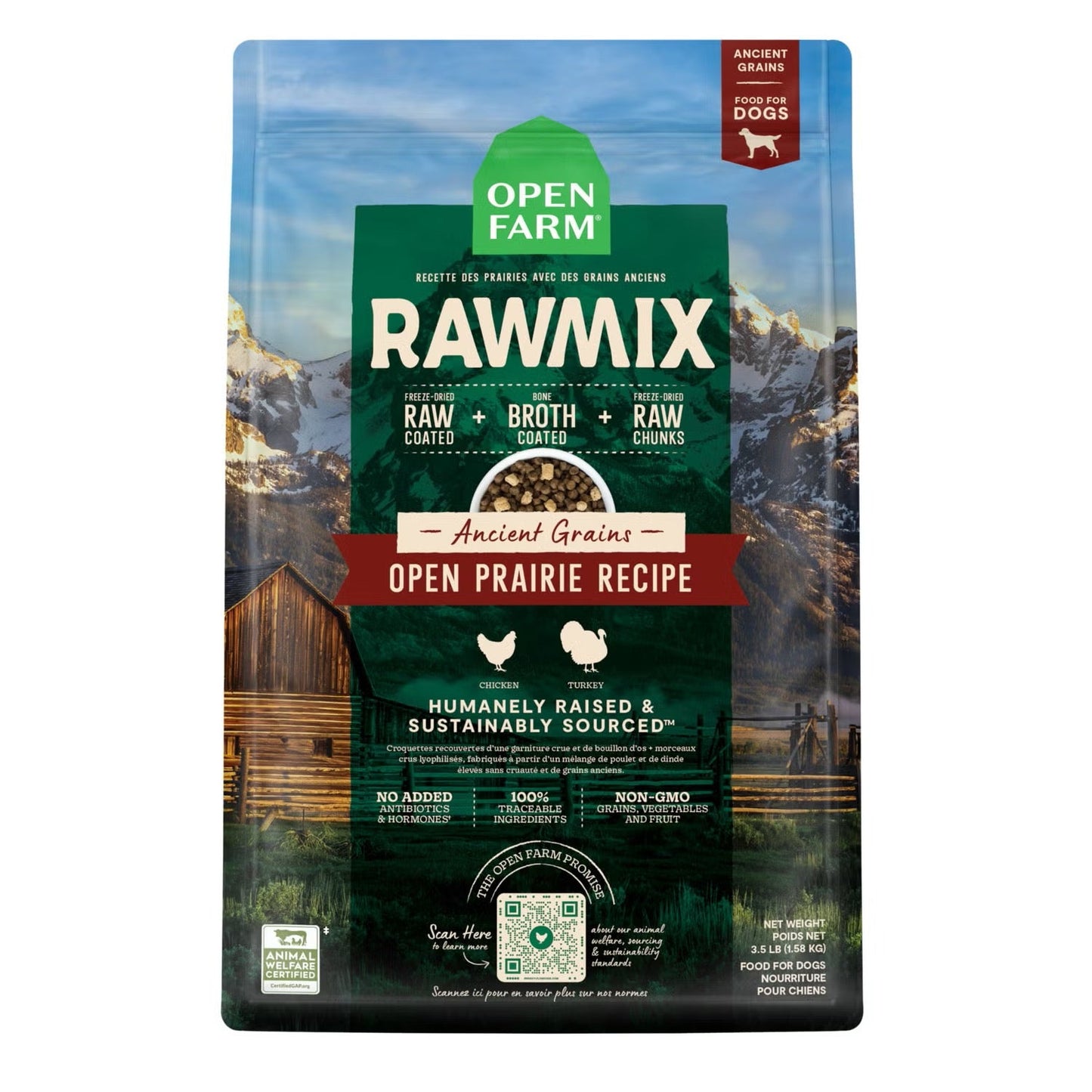 Open Farm RawMix Open Prairie Ancient Grains Dry Dog Food - detail view