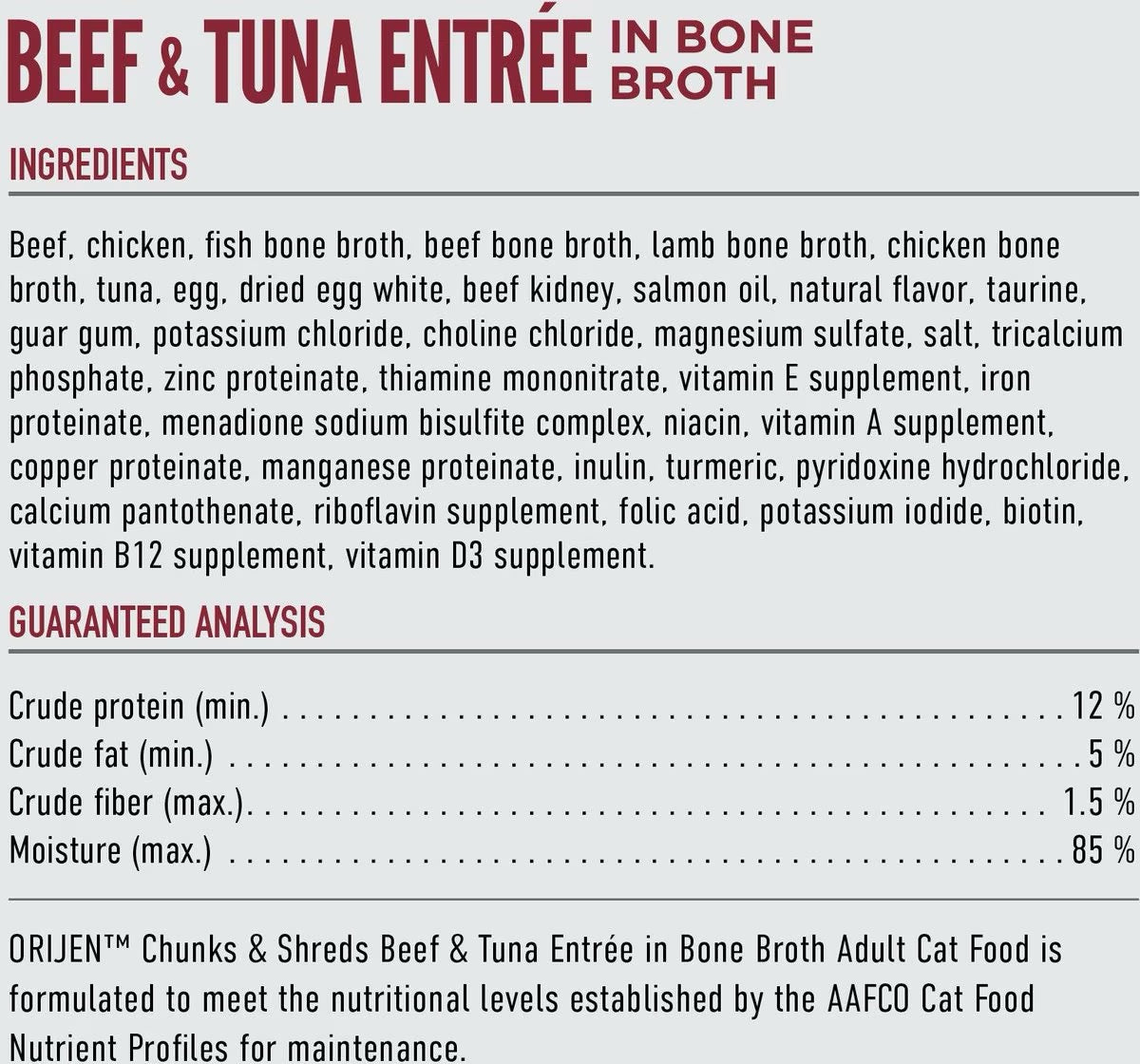Wet Cat Food Orijen Beef Recipe 3oz Daily Meals Premium Pet - close up view