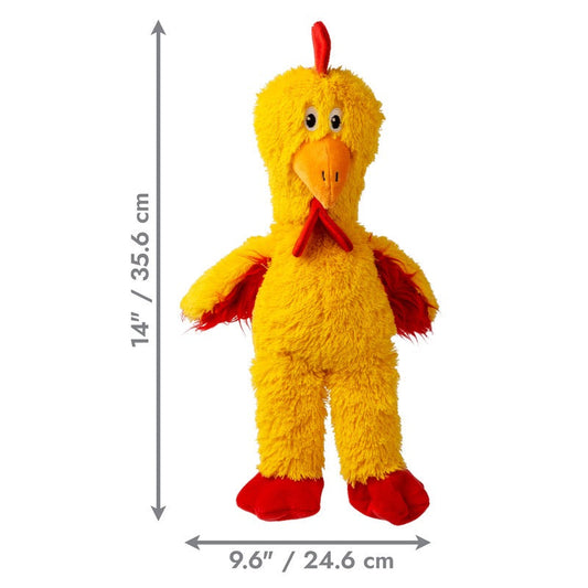 KONG Knots Chicken Plush Dog Toy Durable Play - detail view