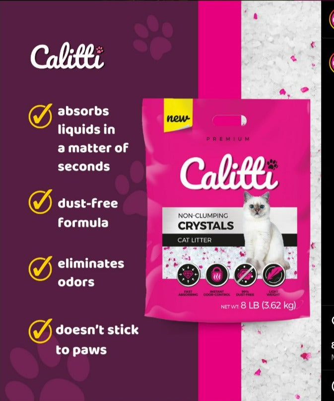 Crystal Cat Litter Unscented Non Clumping 8 Pound - close up view