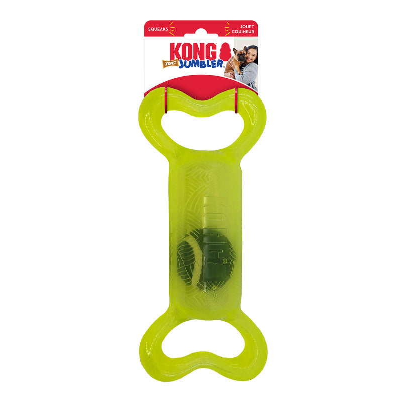 KONG Jumbler Tug Medium Large Fetch Dog Toy Durable Play - lifestyle view