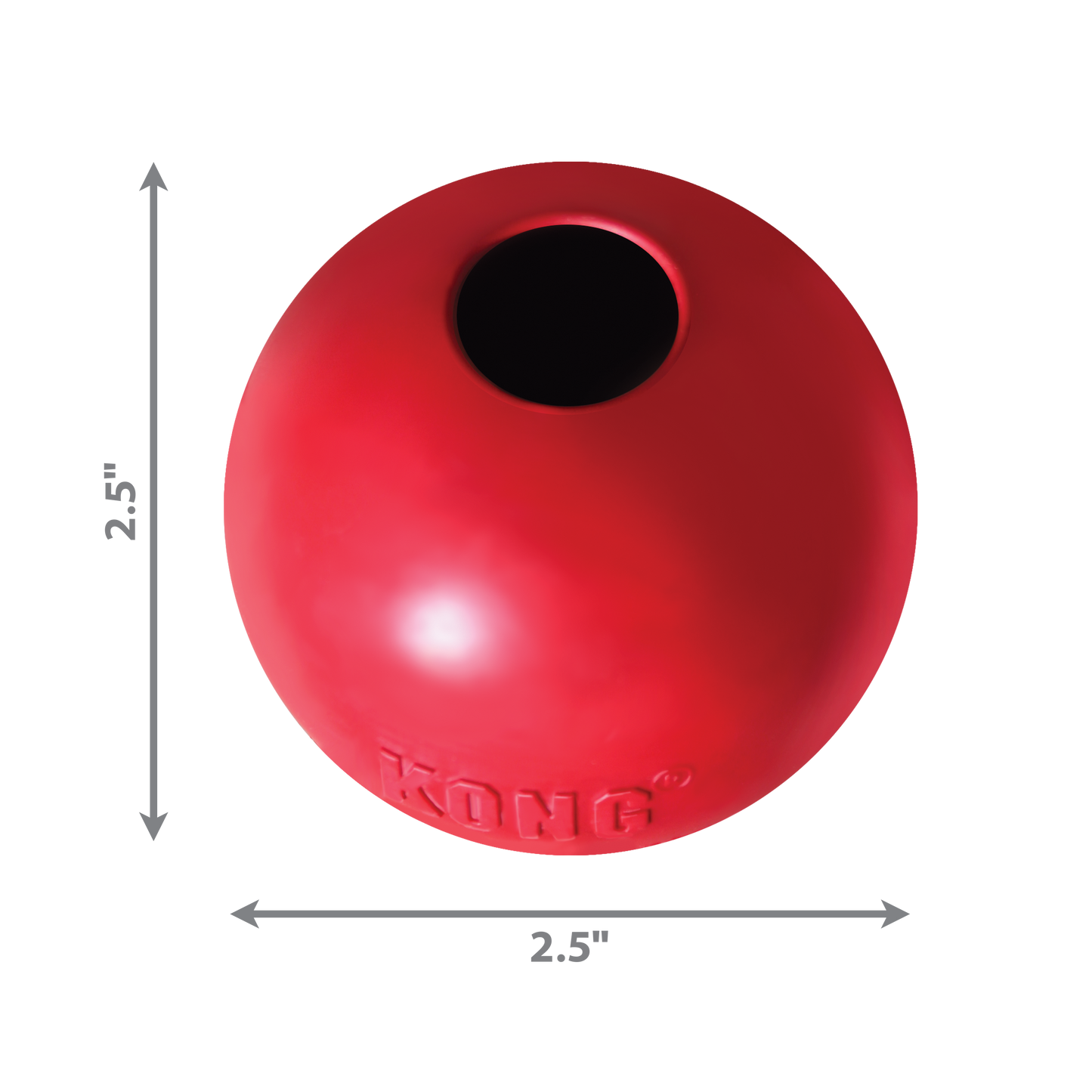 KONG Ball With Hole Small Fetch Dog Toy Durable Play - close up view