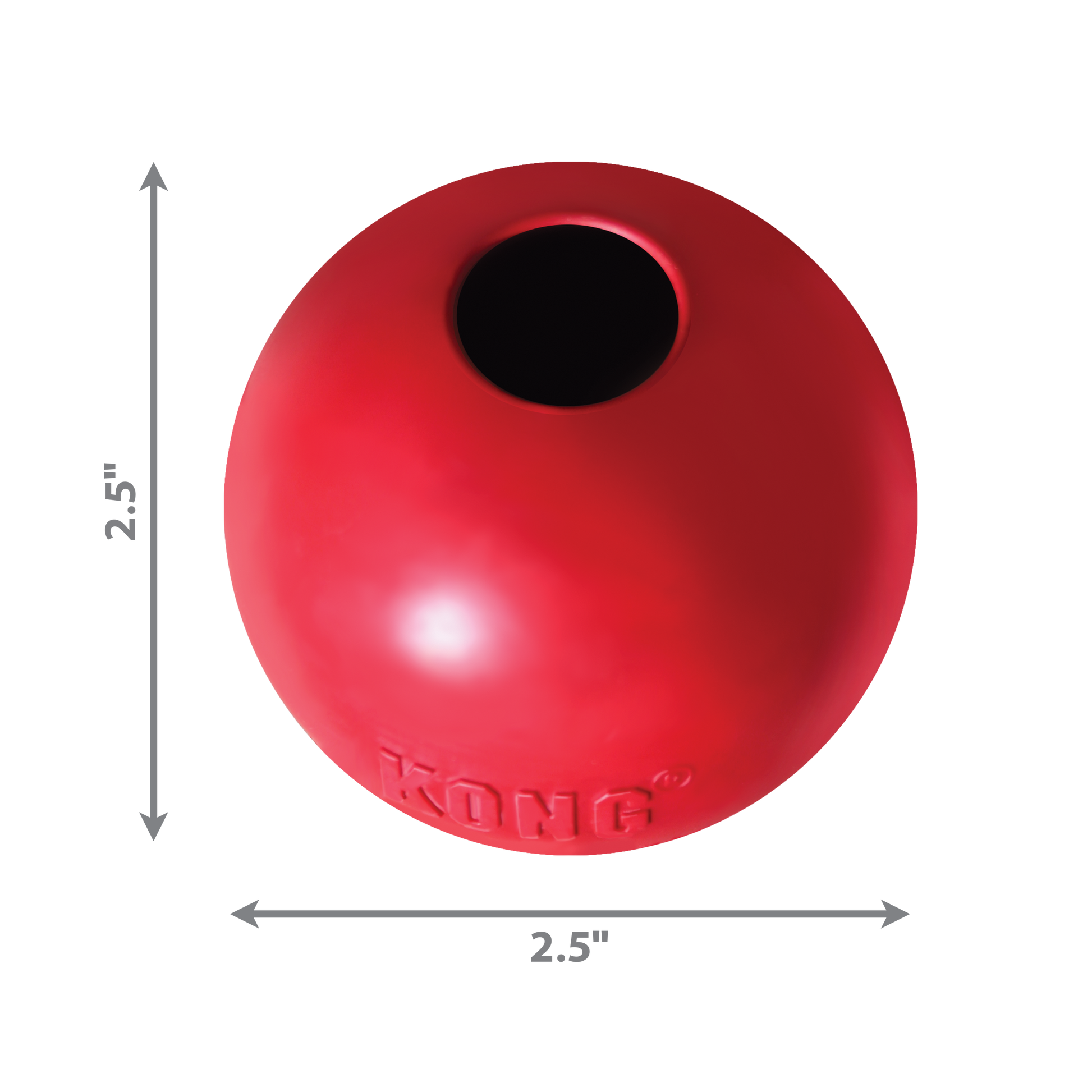 KONG Ball With Hole Small Fetch Dog Toy Durable Play - close up view