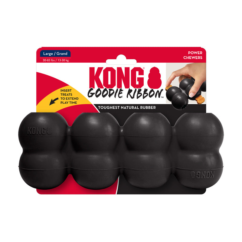 KONG Extreme Goodie Ribbon Large Treat Dispensing Dog Toy - lifestyle view