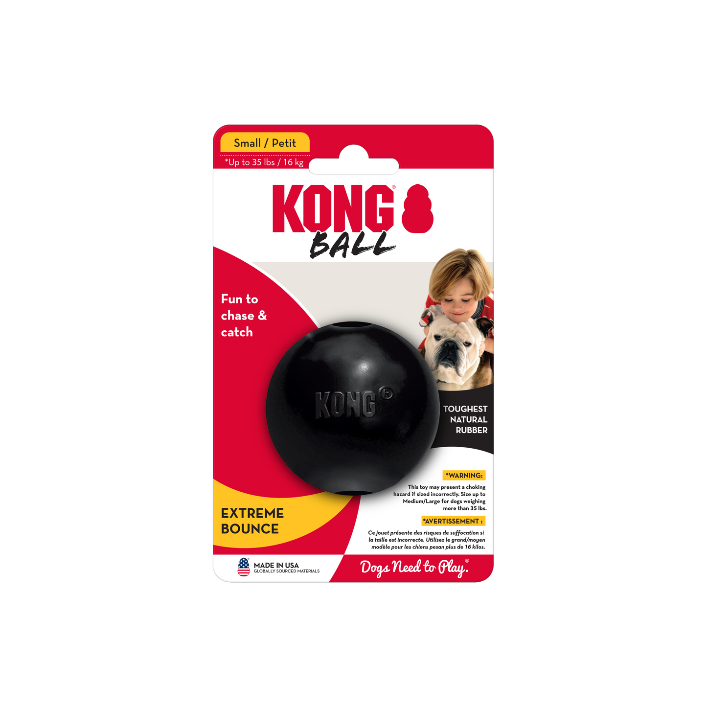 KONG Extreme Ball Fetch Dog Toy Durable Play - lifestyle view