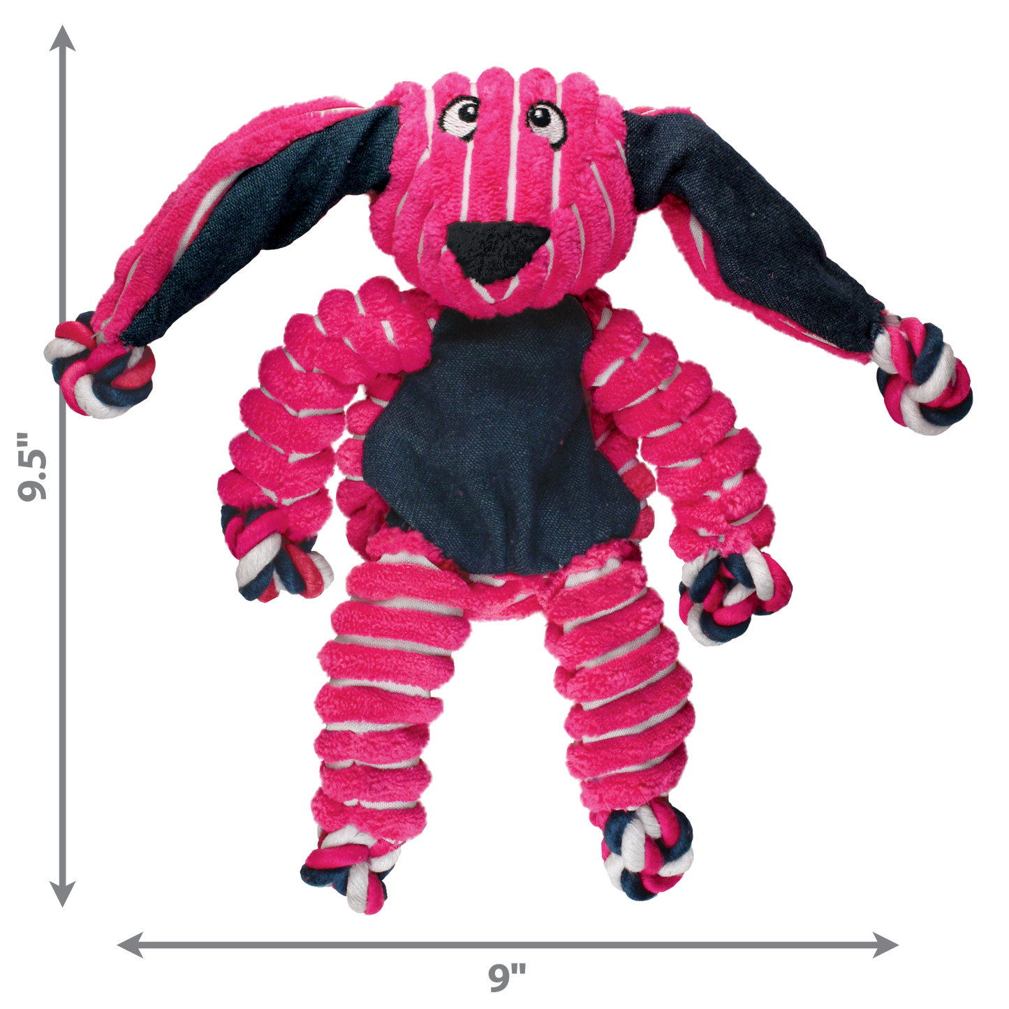 KONG Floppy Knots Bunny Plush Dog Toy Durable Play - gallery image 6