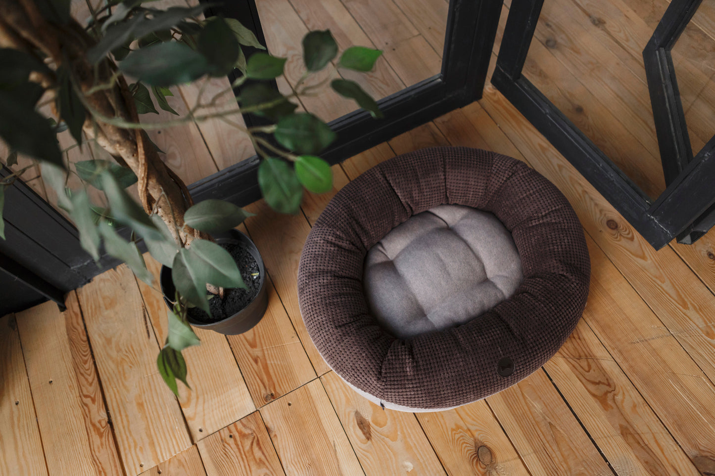Chestnut Donut Bed for Soothing Support and Calming Comfort main product image for dogs and cats