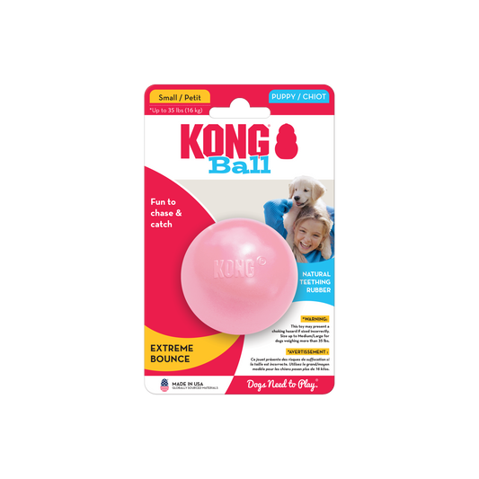 KONG Puppy Ball With Hole Small Fetch Dog Toy Durable Play - main product image