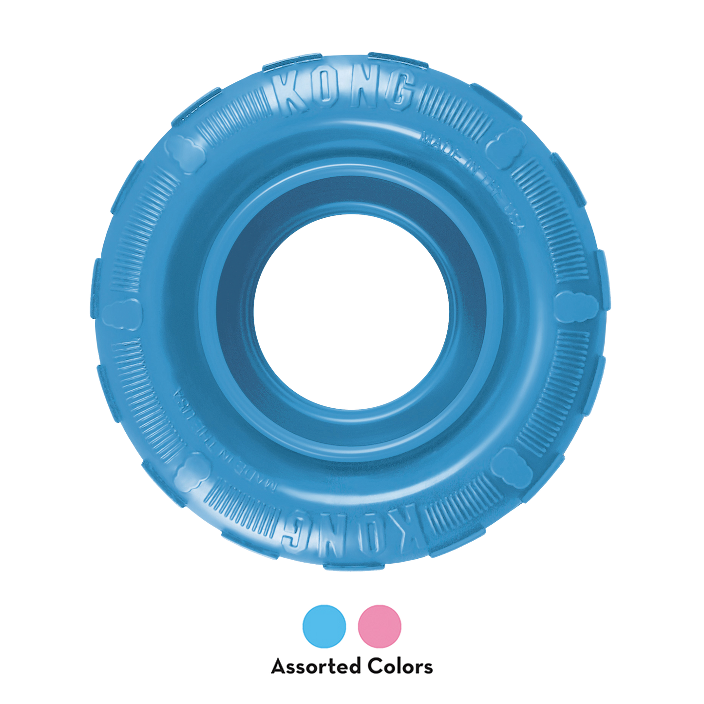 KONG Puppy Tires Small Durable Chew Dog Toy Durable Play - detail view